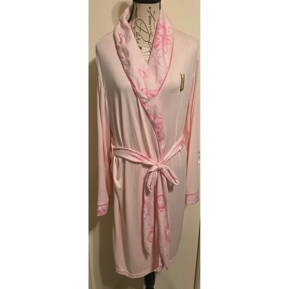 Wicked Katie Kime Universal Pink Robe Glinda Toile Knit XL XXL Cozy Loungewear